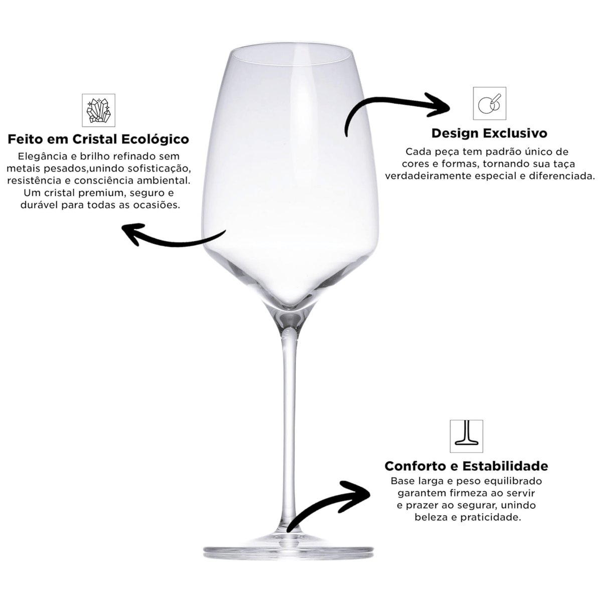 Jogo de 6 Taças Full-Fit Eleganza em Cristal Ecológico 440ml