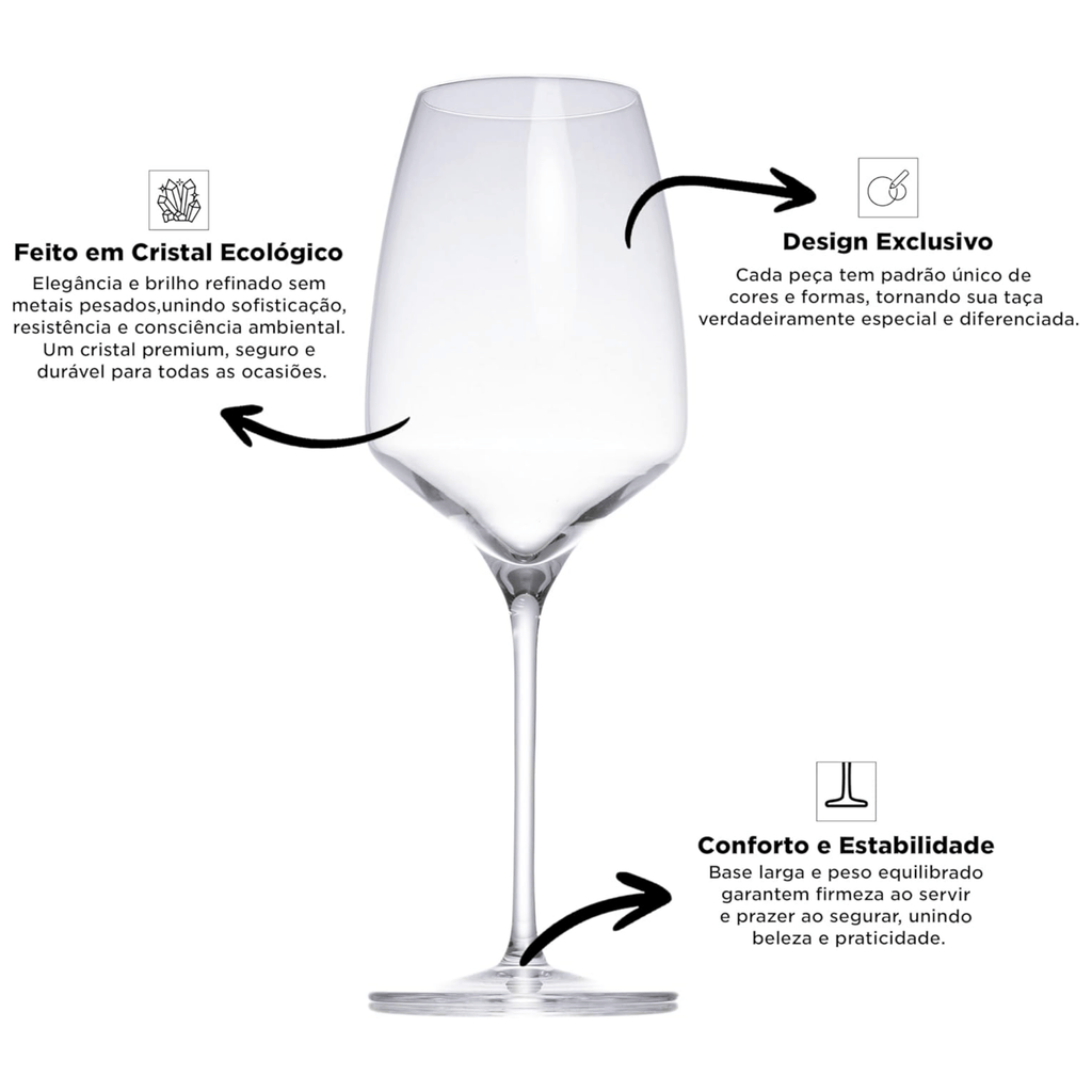 Jogo de 6 Taças Full-Fit Eleganza em Cristal Ecológico 440ml