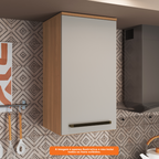 Armário Aéreo de Cozinha Isabelle Delmarco 40cm 1 Porta Freijó e Arenas