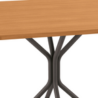Mesa Quadrada Creta Kappesberg 90cm Crome Preto Fosco com Canela