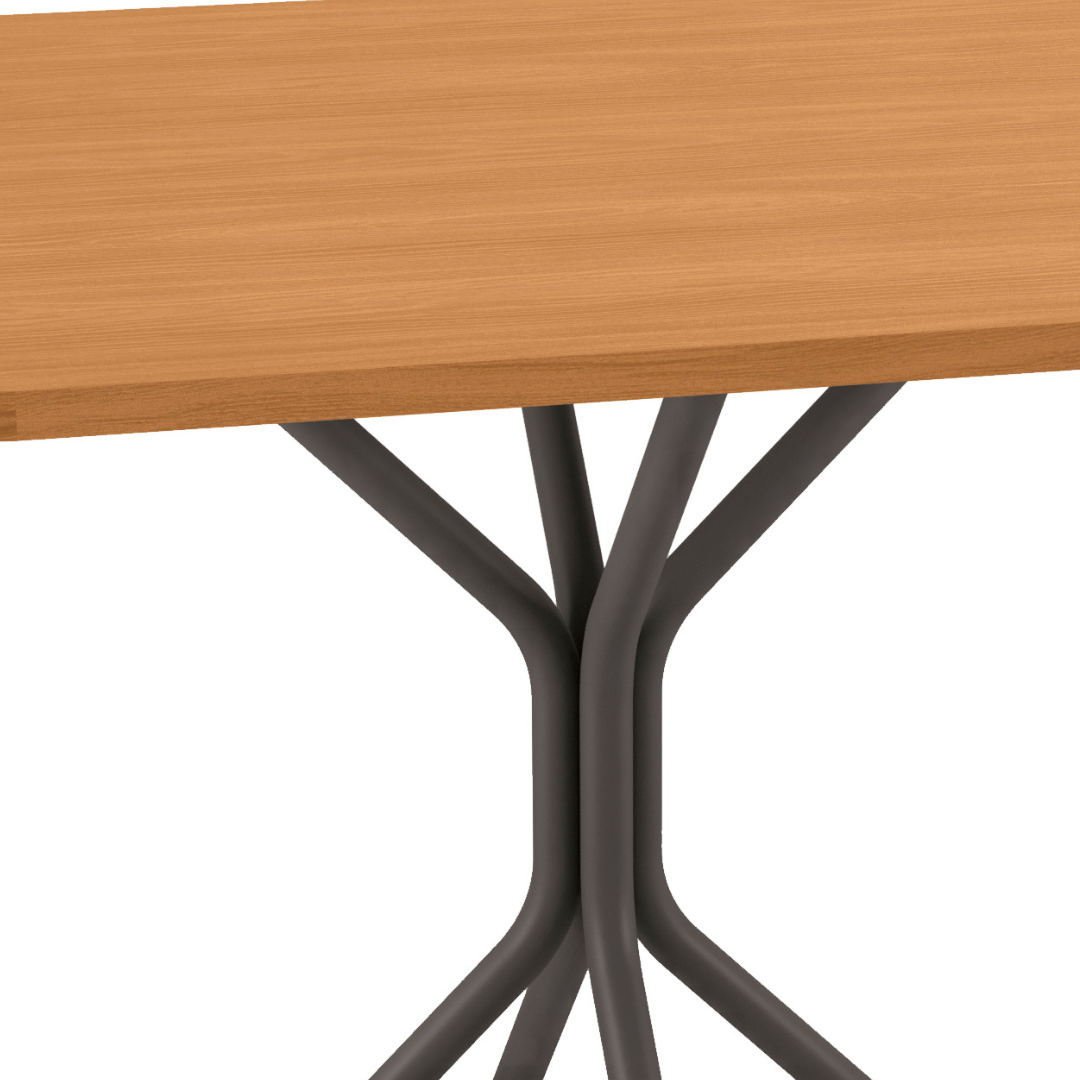 Mesa Quadrada Creta Kappesberg 90cm Crome Preto Fosco com Canela