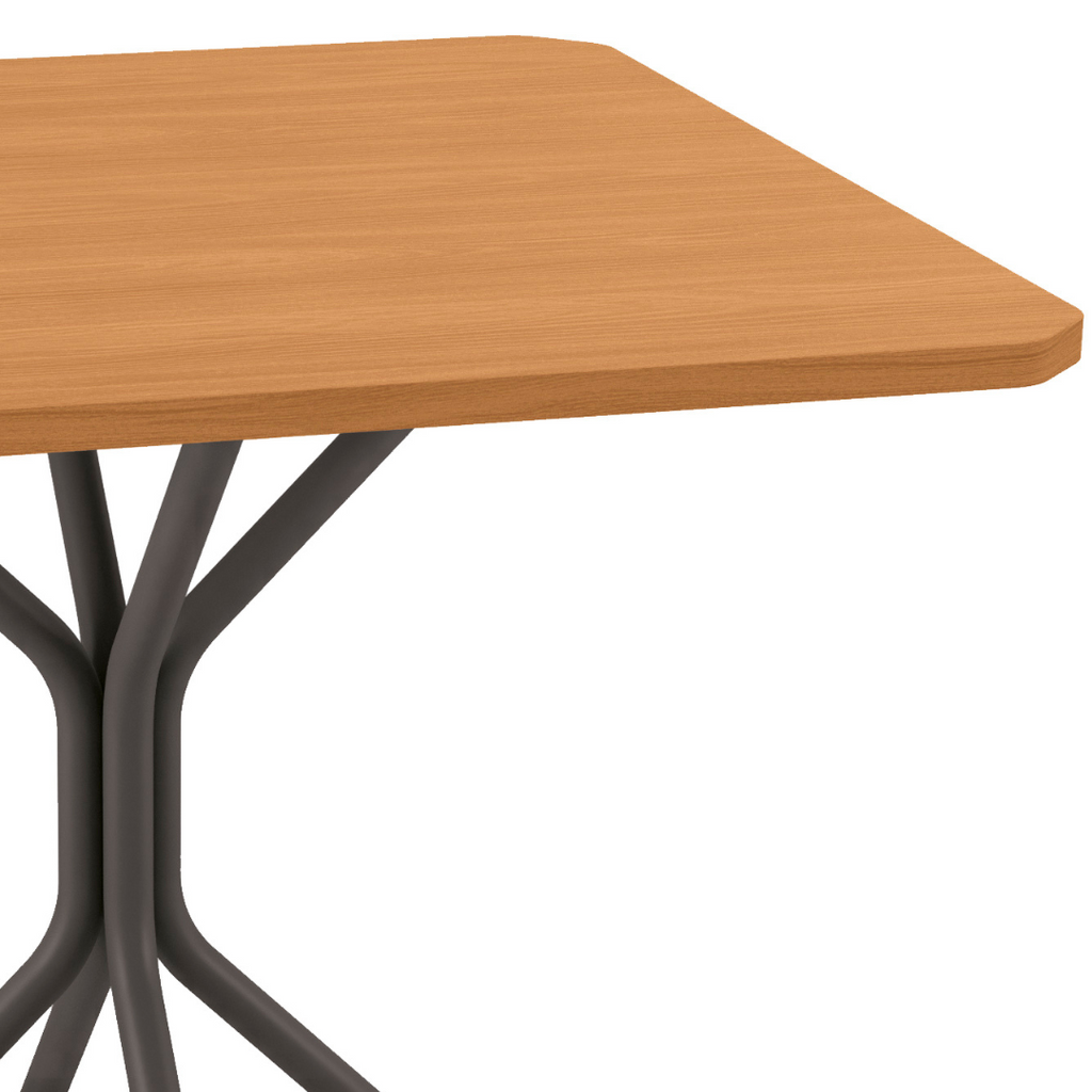 Mesa Quadrada Creta Kappesberg 90cm Crome Preto Fosco com Canela