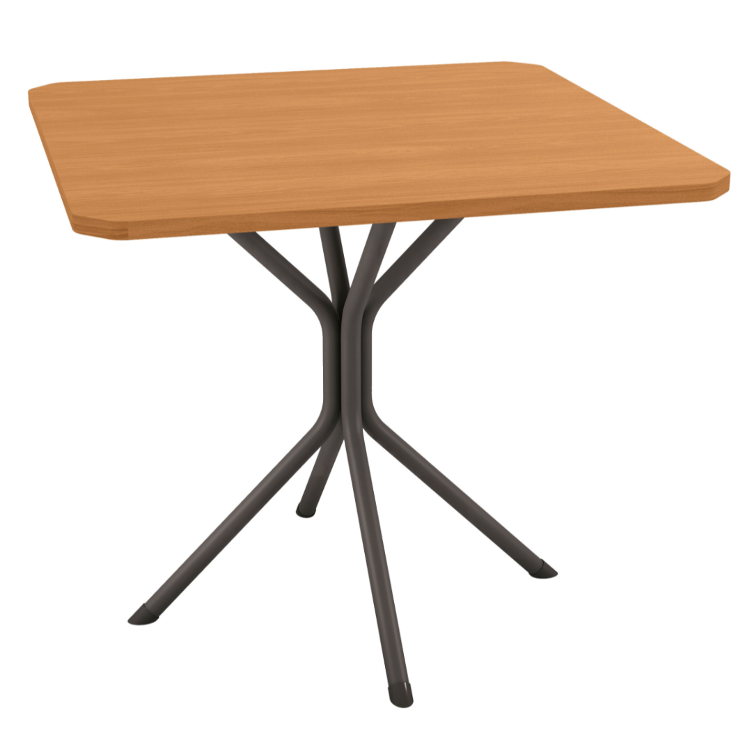 Mesa Quadrada Creta Kappesberg 90cm Crome Preto Fosco com Canela