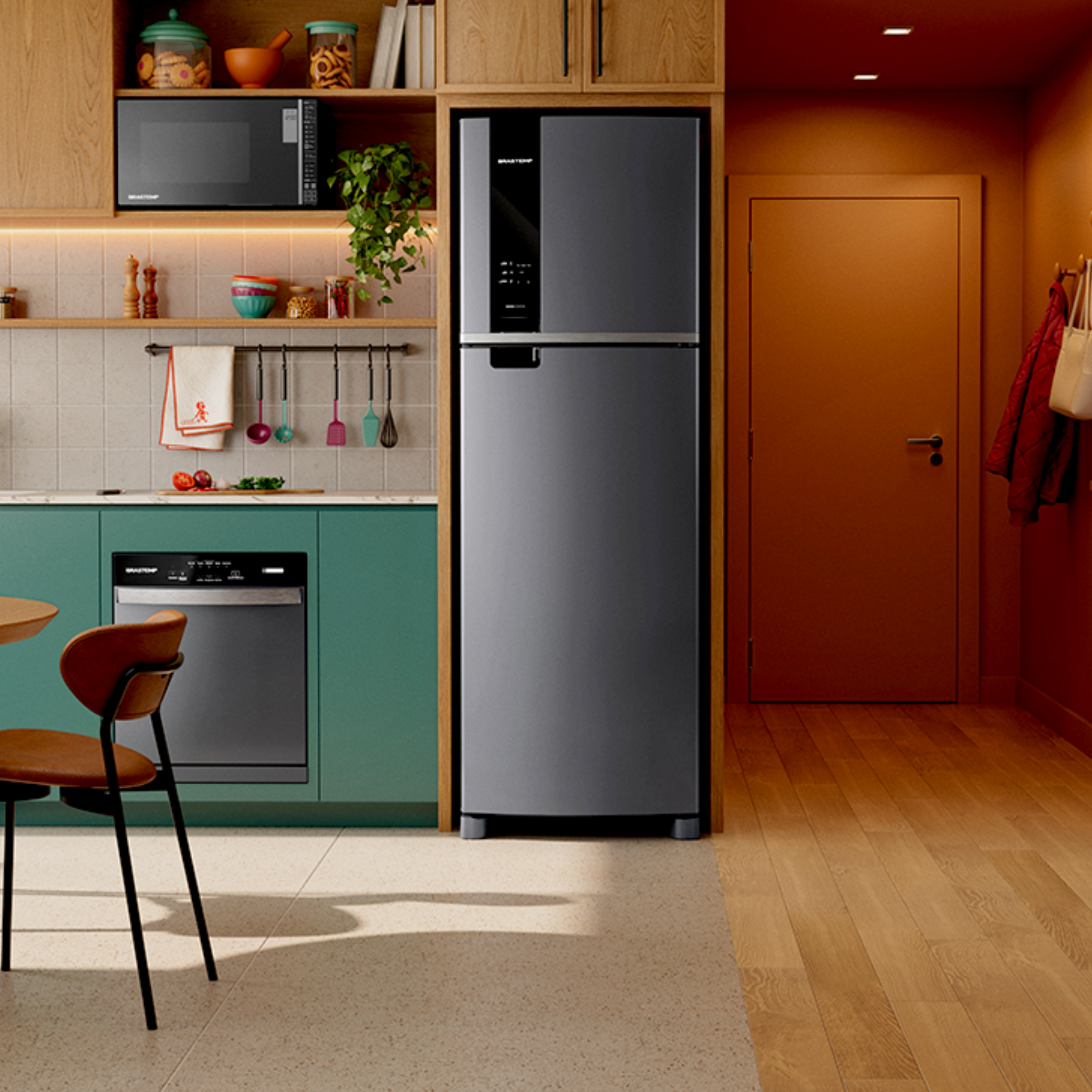 Refrigerador Brastemp 415L BRM52MK Duplex Xpert Inverter Cor Inox 220V