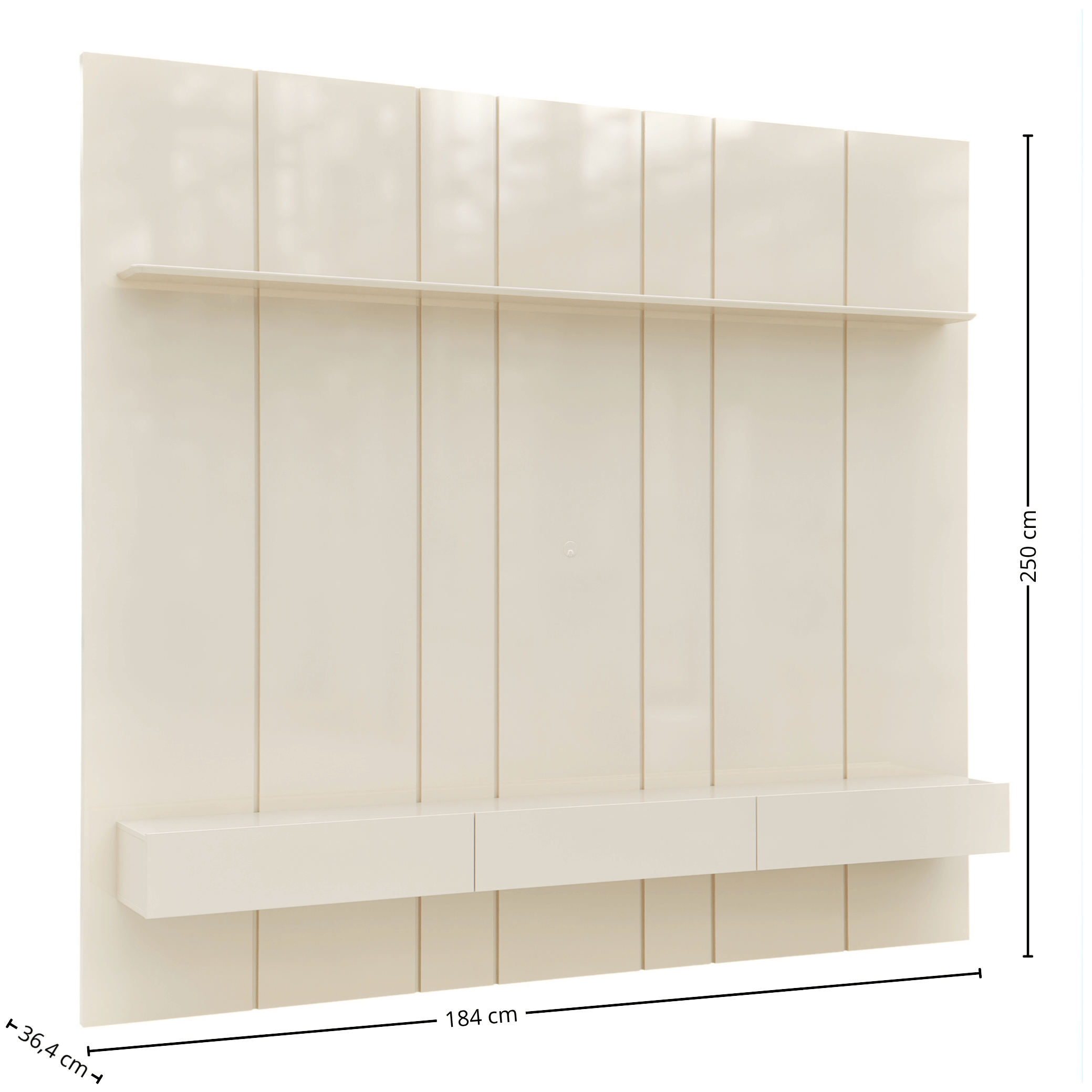 Home Painel Liso Slim Suspenso Imcal 184cm com Led Off White