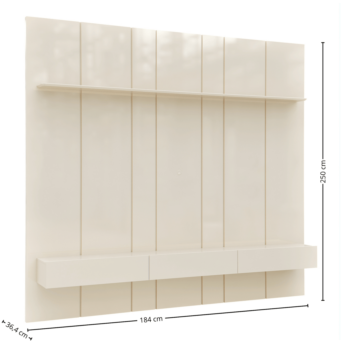 Home Painel Liso Slim Suspenso Imcal 184cm com Led Off White