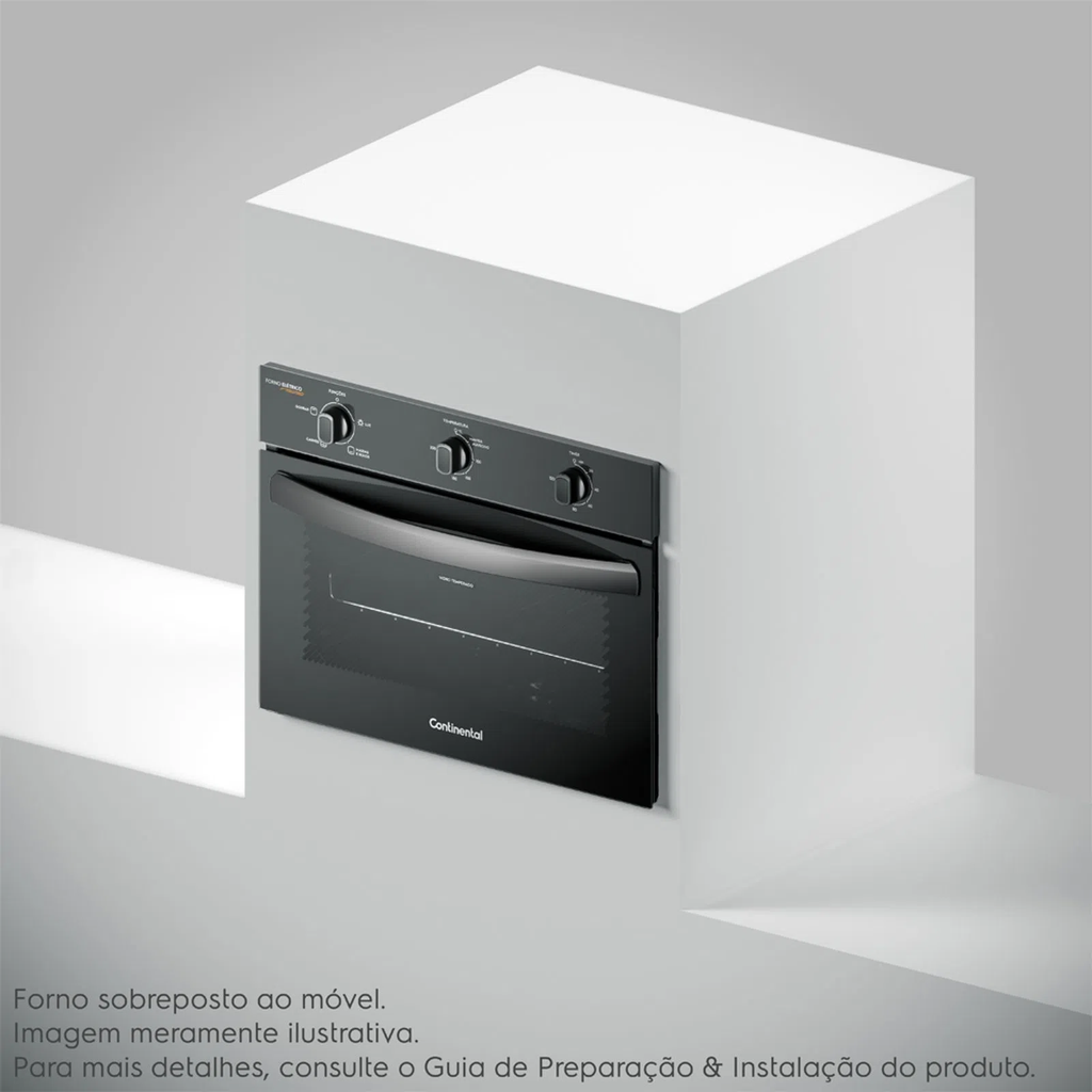 Forno de Embutir Elétrico Continental 50L OC4EM TOPLimpaFácil e Grill Preto 220V