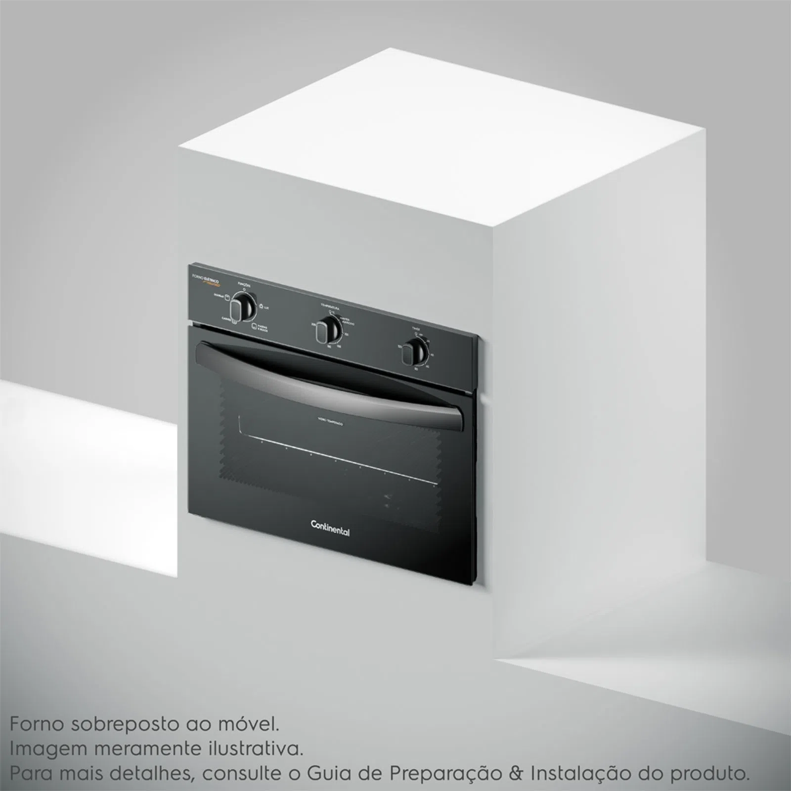 Forno de Embutir Elétrico Continental 50L OC4EM TOPLimpaFácil e Grill Preto 220V