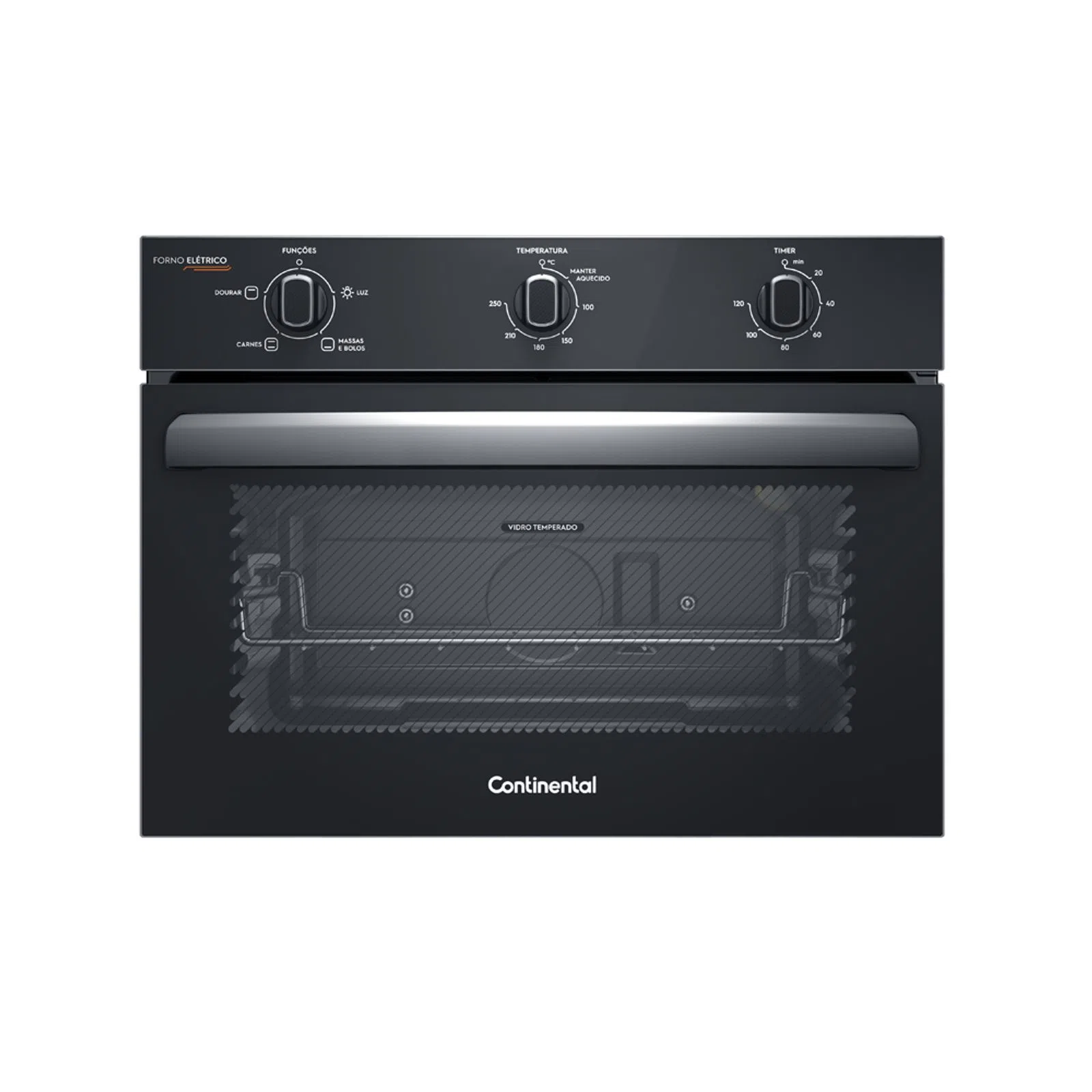 Forno de Embutir Elétrico Continental 50L OC4EM TOPLimpaFácil e Grill Preto 220V