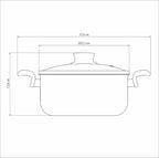 Panela Caçarola Paris Tramontina 24cm Alumínio Starflon Max com Tampa de Vidro Vermelho