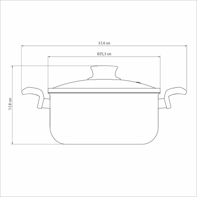 Panela Caçarola Paris Tramontina 24cm Alumínio Starflon Max com Tampa de Vidro Vermelho
