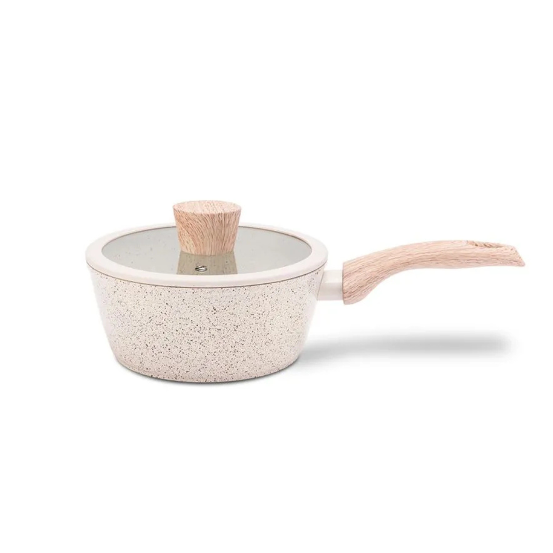 Jogo de Panelas Ceramic Life Brinox 6 Peças Indução Sirius Vanilla