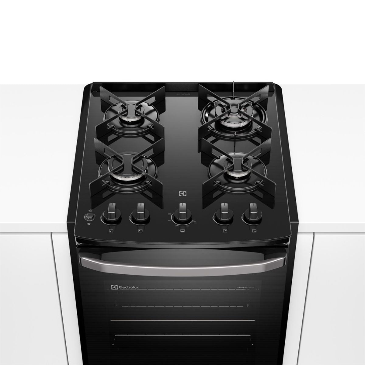 Fogão de Embutir 4 Bocas Electrolux Preto Experience FE4BP com Mesa de Vidro, PerfectCook e VaporBake Bivolt