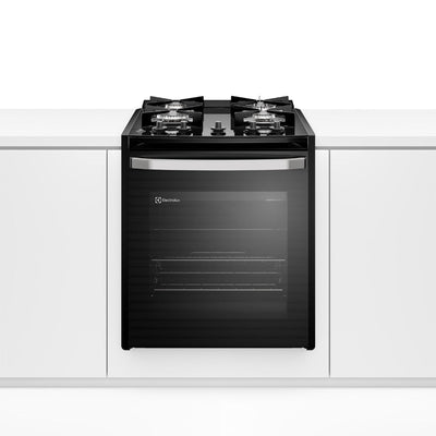 Fogão de Embutir 4 Bocas Electrolux Preto Experience FE4BP com Mesa de Vidro, PerfectCook e VaporBake Bivolt