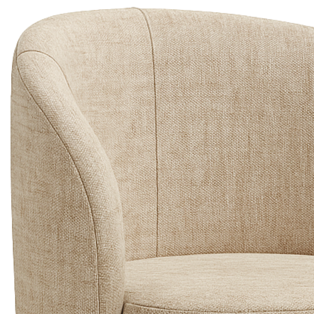Poltrona Carrara 67cm Konfort Giratória Linho Bege