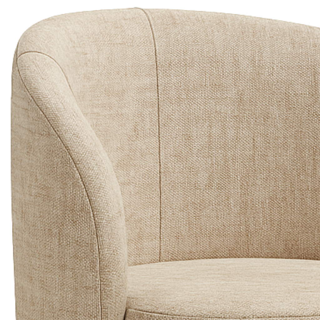 Poltrona Carrara 67cm Konfort Giratória Linho Bege