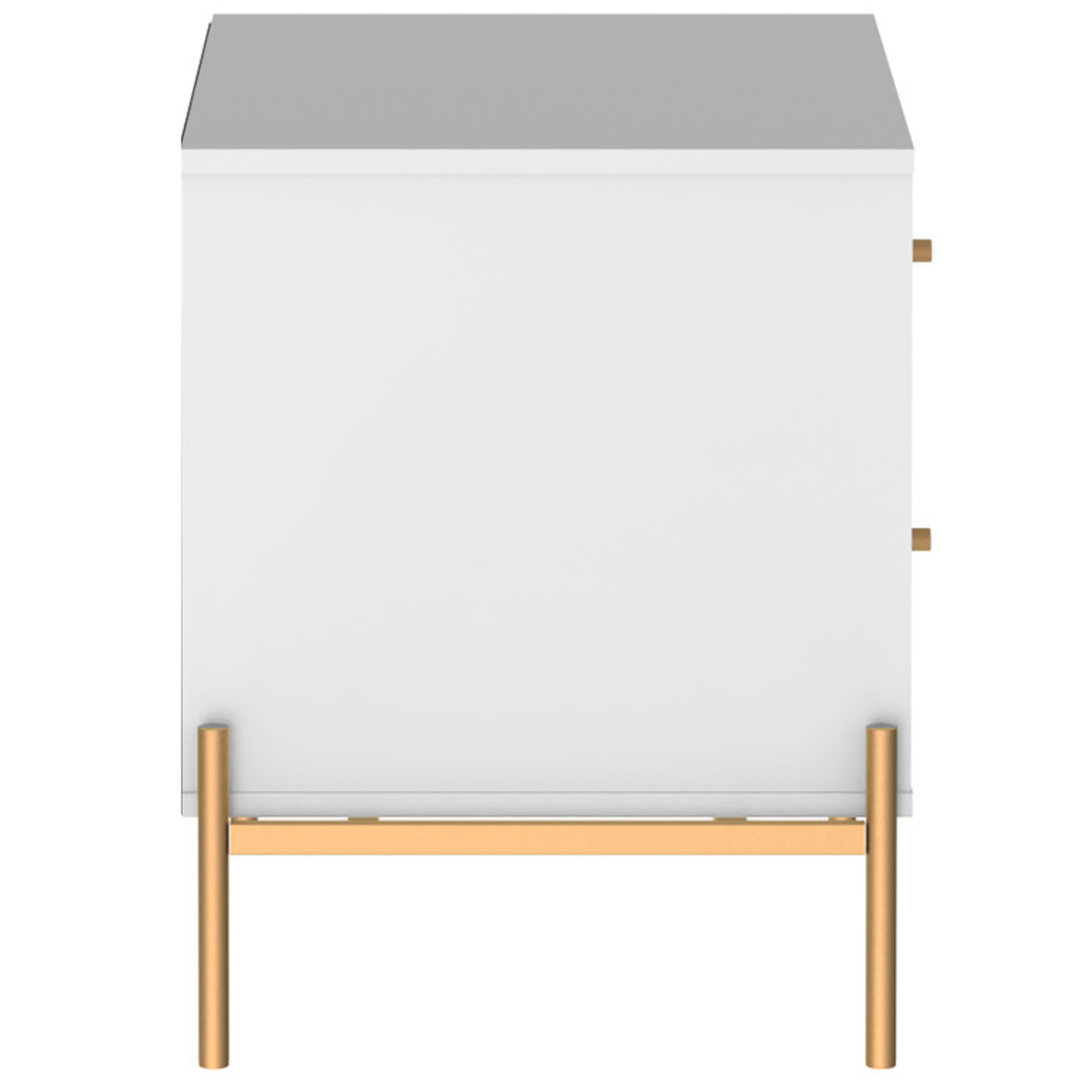 Mesa de Cabeceira Jasper Província 2 Gavetas Branco com Dourado