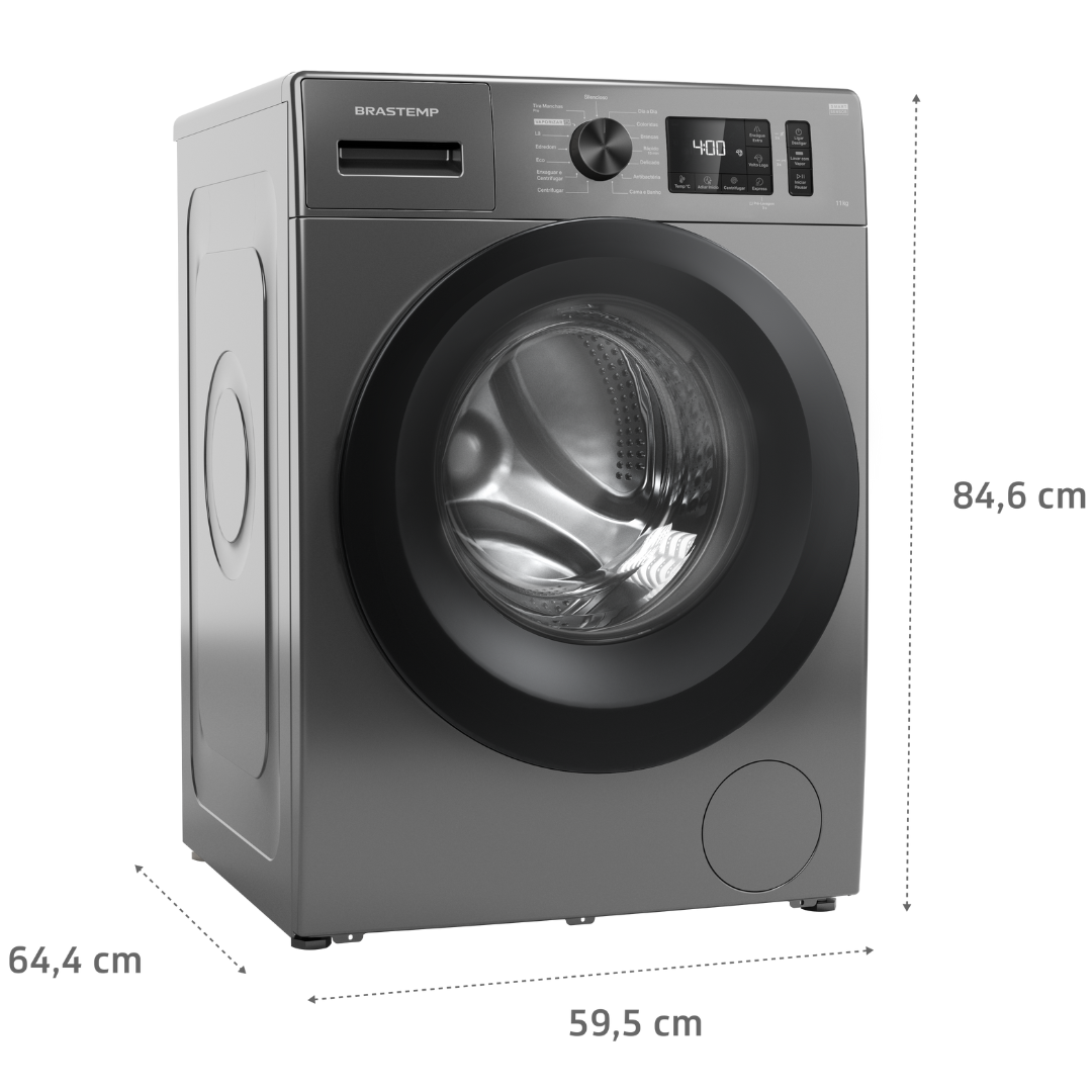 Lavadora de Roupas Brastemp 11KG BNF11AB Smart Sensor Titanium 220V