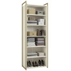 Armário Industrial Closet LI052 Kappesberg 72cm 2 Portas Off White e Dourado