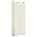 Armário Industrial Closet LI052 Kappesberg 72cm 2 Portas Off White e Dourado