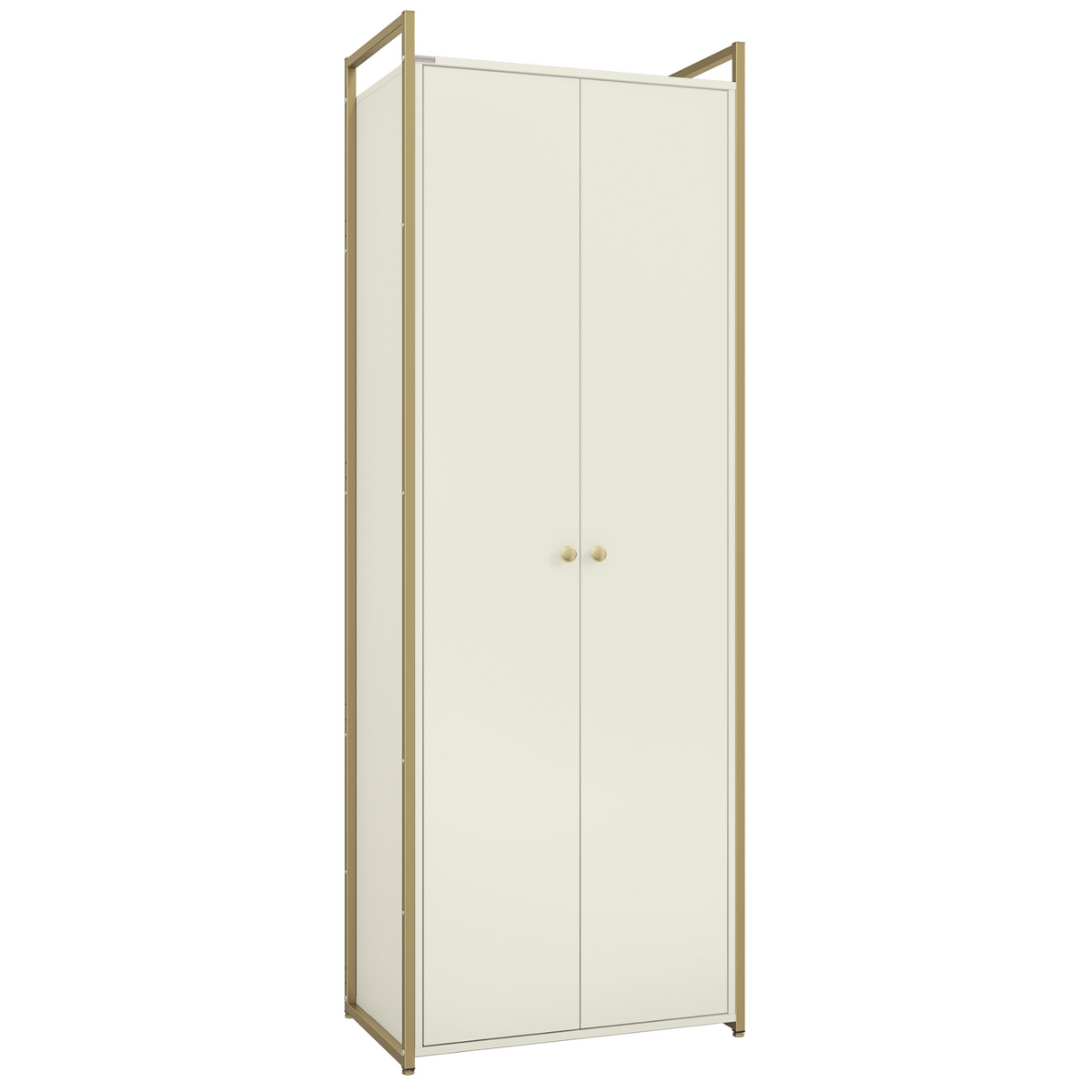 Armário Industrial Closet LI052 Kappesberg 72cm 2 Portas Off White e Dourado