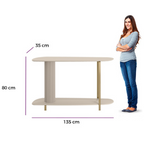 Aparador Olimpo Linea Orgânico Off White com Pés Dourados