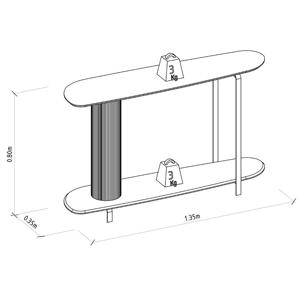 Aparador Olimpo Linea Orgânico Off White com Pés Dourados