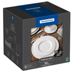 Aparelho de Jantar e Chá Tramontina 30 Peças Ingrid em Porcelana Decorada Branca