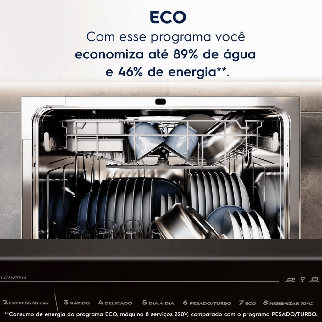 Lava-Louças Electrolux 8 Serviços com Programa Lava & Seca LP08E Preto 220V