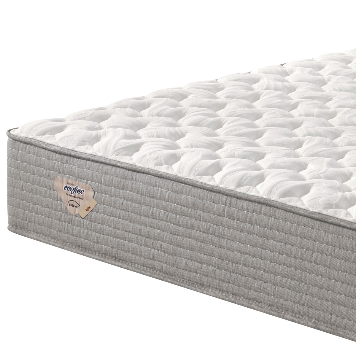Colchão Agile Viúva Ecoflex 120x198x30cm Molas Ensacadas Wide Cinza Chumbo