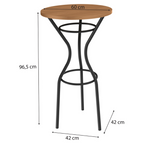 Mesa Bistro Kappesberg Crome 65cm Canela/Preto