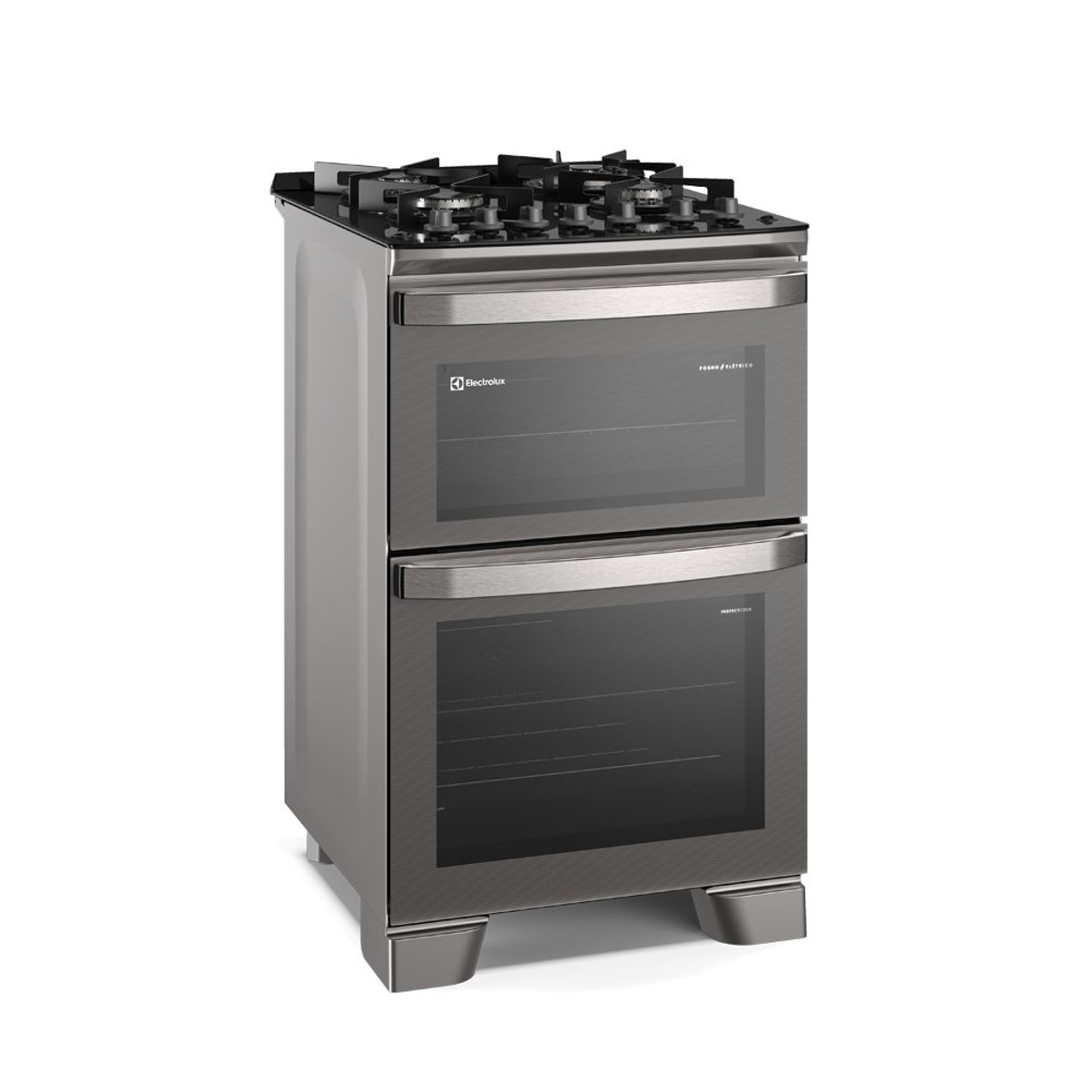Fogão 4 Bocas Electrolux Experience FE4DC Duplo Forno PerfectCook360 Cinza 220V
