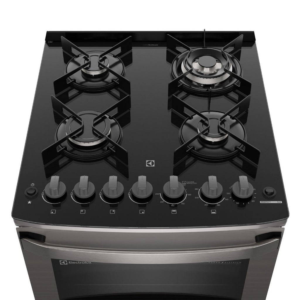 Fogão 4 Bocas Electrolux Experience FE4DC Duplo Forno PerfectCook360 Cinza 220V