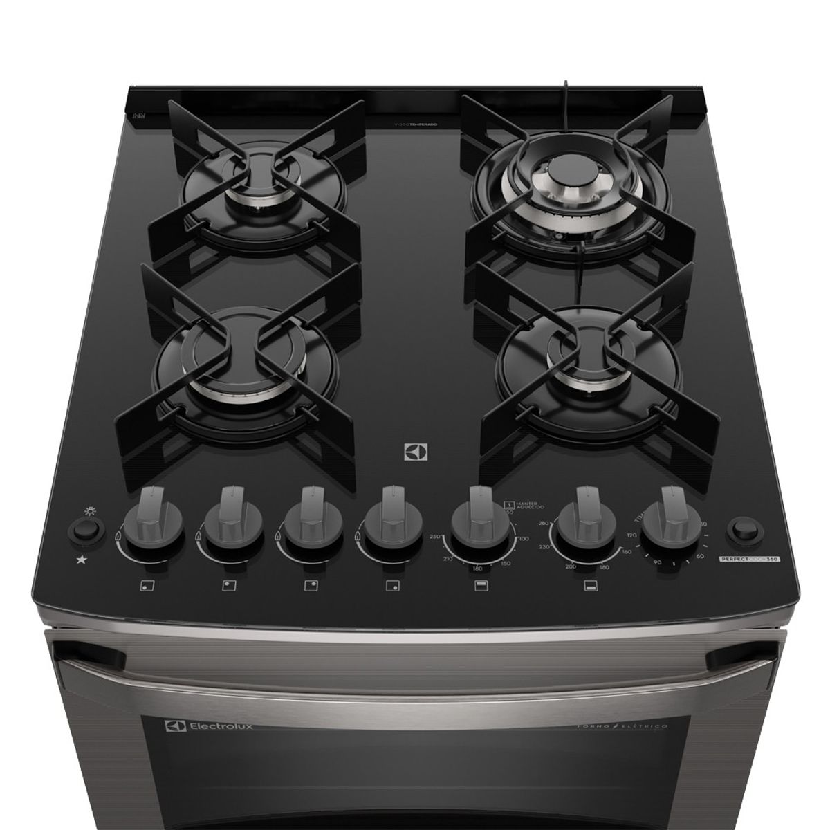 Fogão 4 Bocas Electrolux Experience FE4DC Duplo Forno PerfectCook360 Cinza 220V