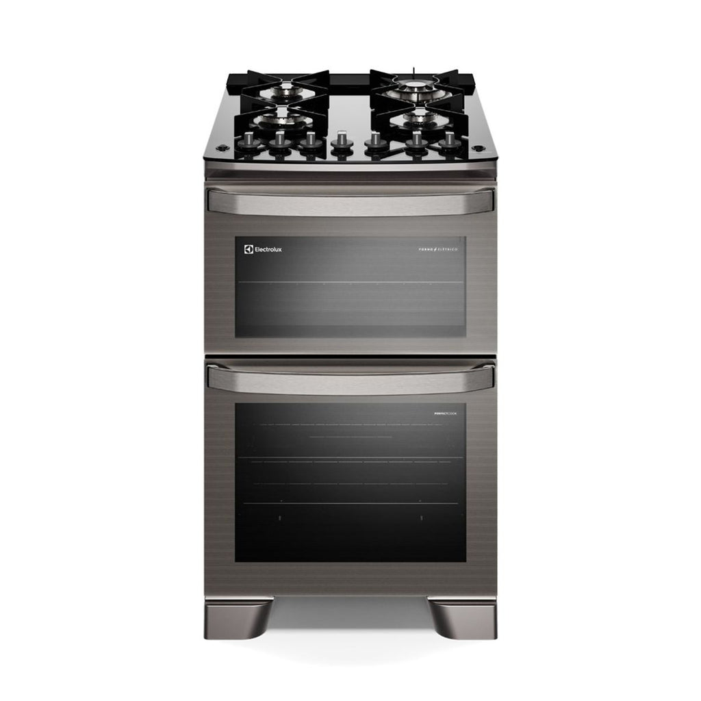 Fogão 4 Bocas Electrolux Experience FE4DC Duplo Forno PerfectCook360 Cinza 220V