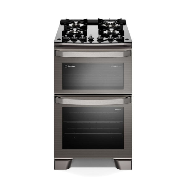 Fogão 4 Bocas Electrolux Experience FE4DC Duplo Forno PerfectCook360 Cinza 220V