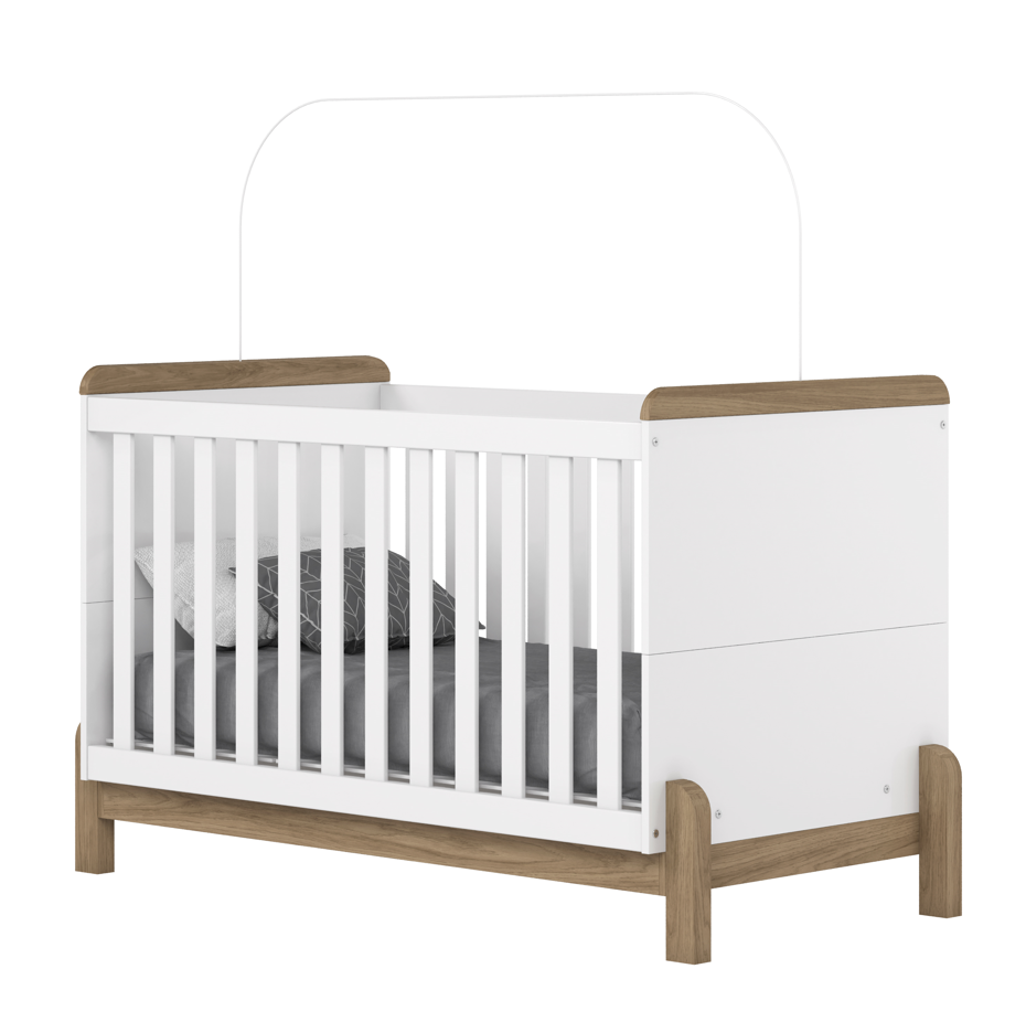 Berço e Mini Cama Ternura Henn Jequitibá e Branco