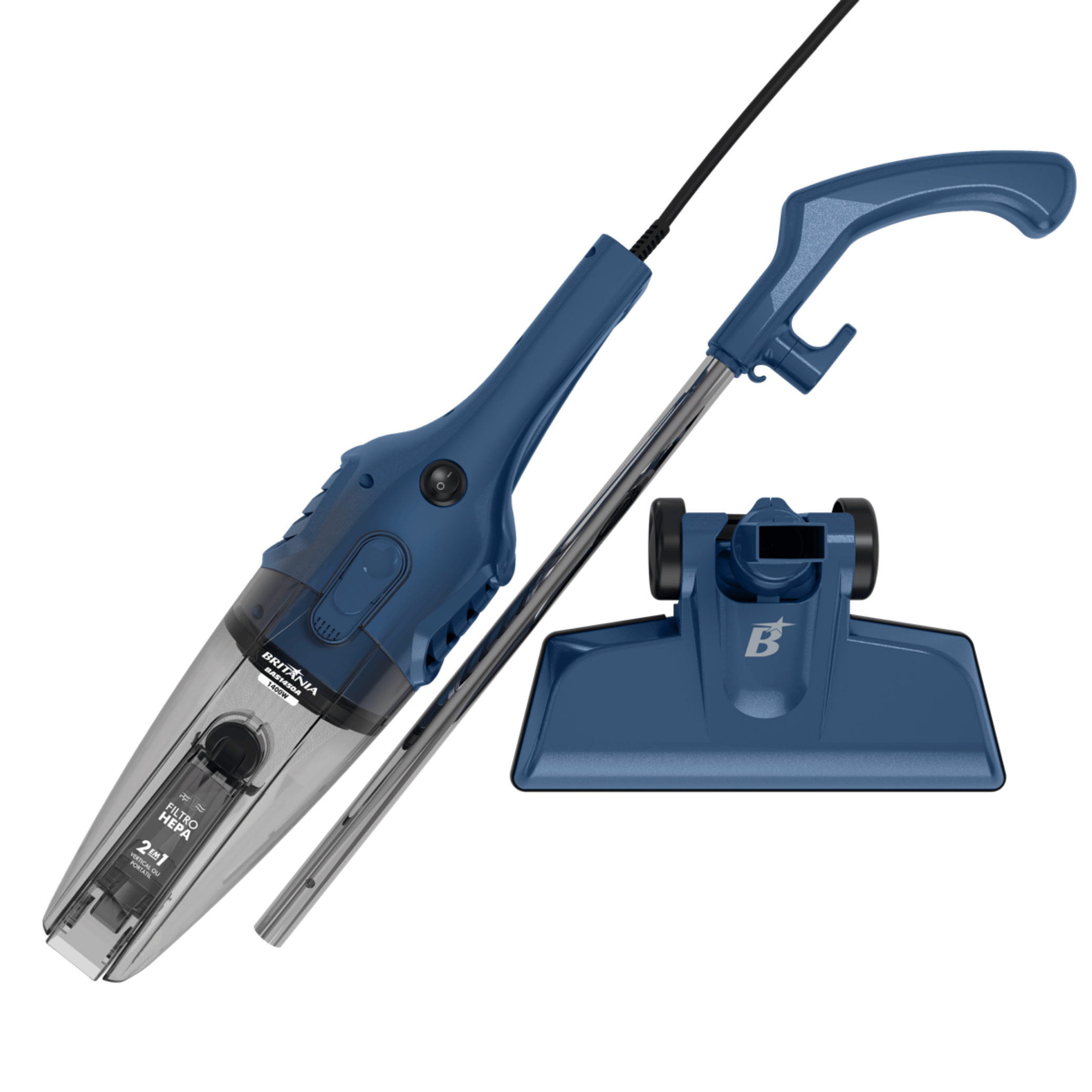 Aspirador de Pó Vertical 2 em 1 Britania BAS1450A Azul 220V