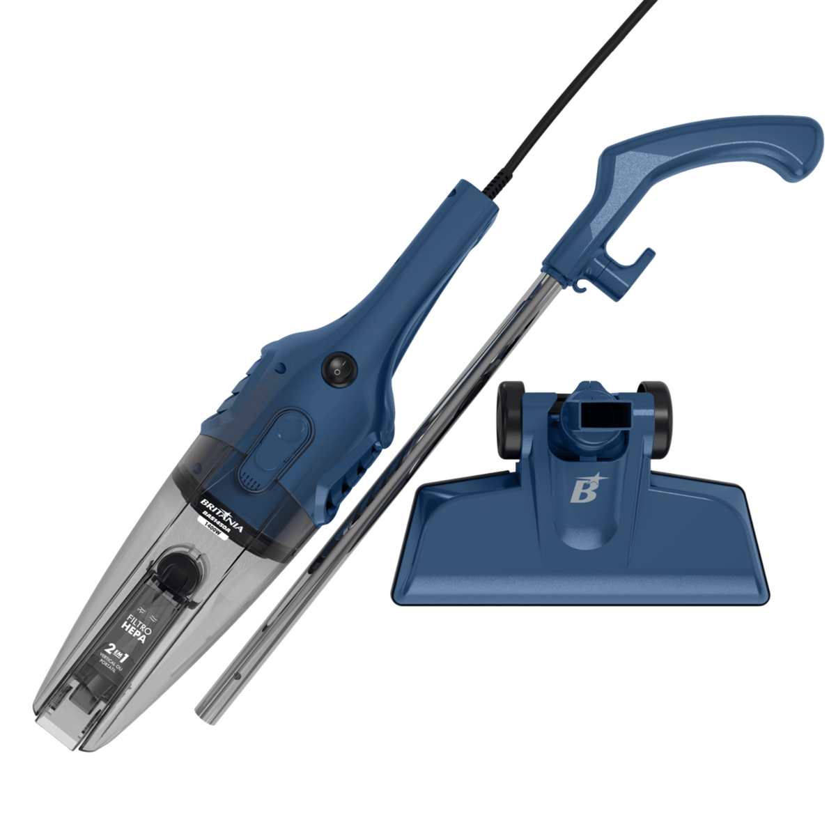 Aspirador de Pó Vertical 2 em 1 Britania BAS1450A Azul 220V