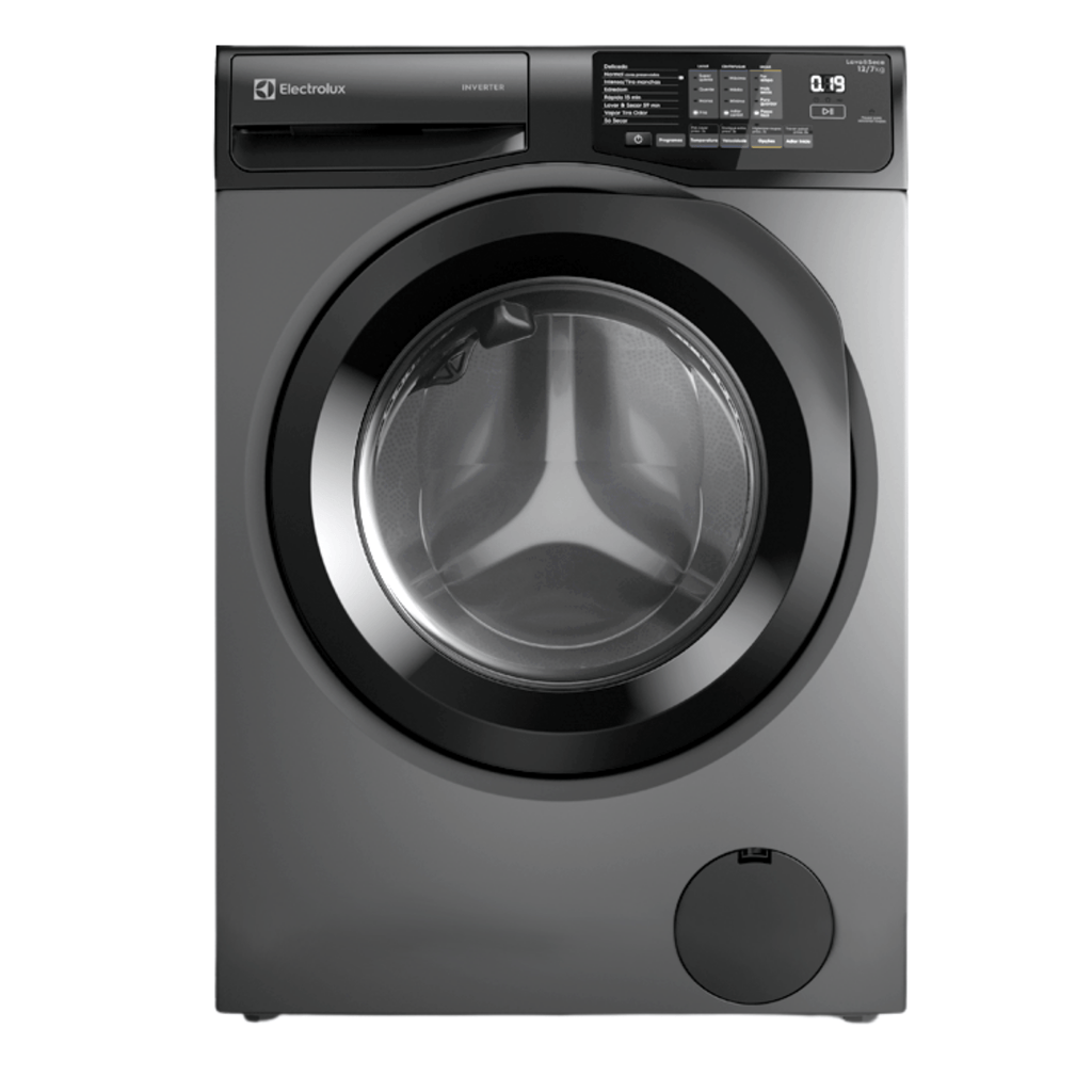 Lava e Seca Electrolux 12kg LSC12 Inverter Lavagem Inteligente Cinza Ônix 220V