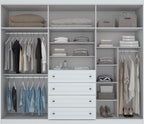 Roupeiro Americano Henn 262cm 6 Portas 4 Gavetas Branco