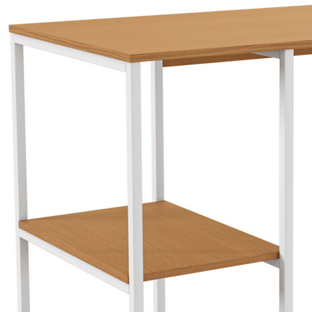 Bancada Industrial LI044 Kappesberg 90cm Prateleiras Canela e Branco