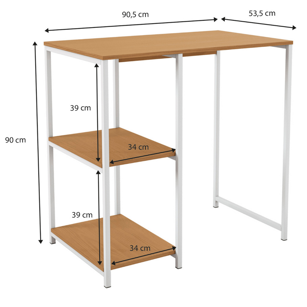 Bancada Industrial LI044 Kappesberg 90cm Prateleiras Canela e Branco