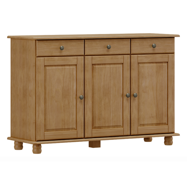 Balcão Buffet Rubi Finestra 129cm 3 Portas 3 Gavetas Freijó