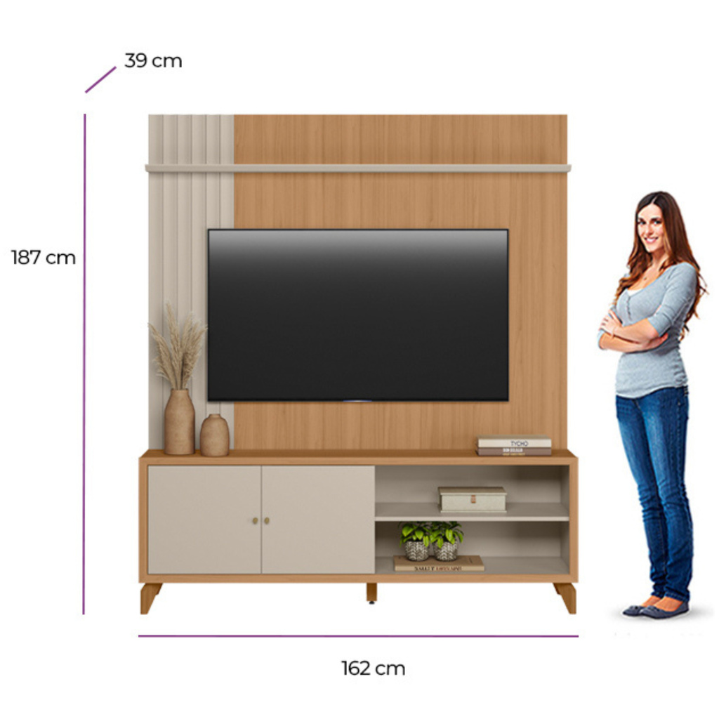 Home Valença Linea 162cm Jequitiba e Off White