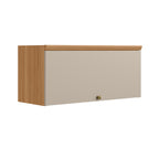 Armário Aéreo de Cozinha Selene Linea 100% MDF 1 Porta 80cm Jequitibá e Off White
