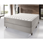 Conjunto Cama Box Agile Casal Ecoflex 138x188x55cm Molas Ensacadas Cinza Chumbo