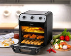Fritadeira Elétrica Sem Óleo Air Fryer Midea 12L com Forno Ovenfryer Inox e Preto 220V
