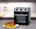 Fritadeira Elétrica Sem Óleo Air Fryer Midea 12L com Forno Ovenfryer Inox e Preto 220V