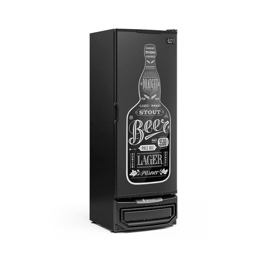 Cervejeira Gelopar 410L GRBA-400 Porta Adesivada Beer Preto 220V